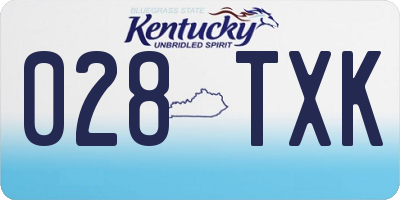 KY license plate 028TXK