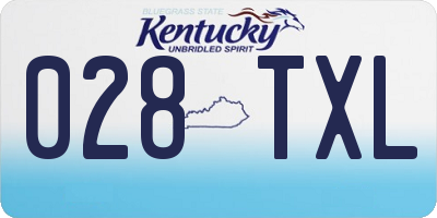 KY license plate 028TXL
