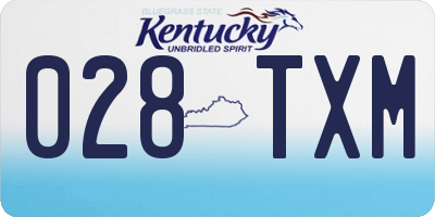 KY license plate 028TXM