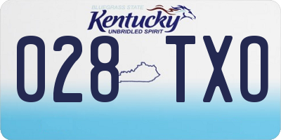 KY license plate 028TXO