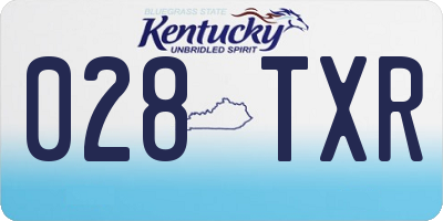 KY license plate 028TXR