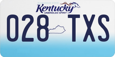 KY license plate 028TXS