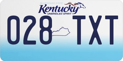 KY license plate 028TXT
