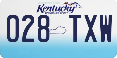 KY license plate 028TXW