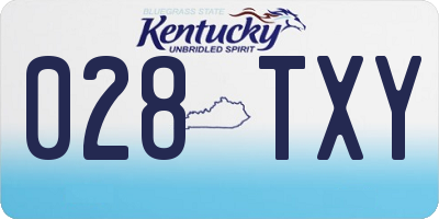 KY license plate 028TXY