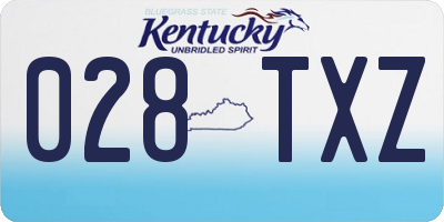 KY license plate 028TXZ