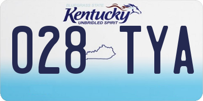 KY license plate 028TYA