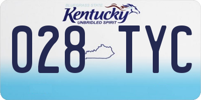 KY license plate 028TYC