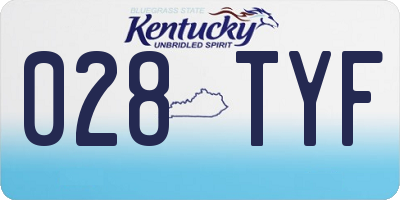 KY license plate 028TYF