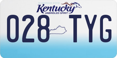 KY license plate 028TYG