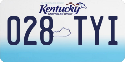 KY license plate 028TYI