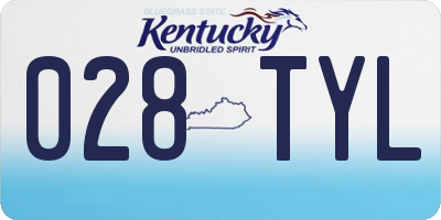 KY license plate 028TYL