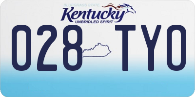KY license plate 028TYO