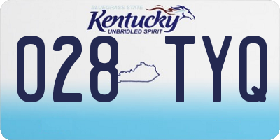 KY license plate 028TYQ
