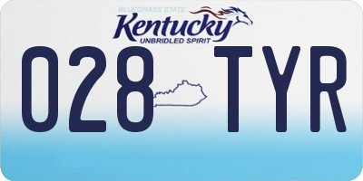 KY license plate 028TYR