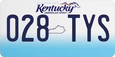 KY license plate 028TYS