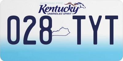 KY license plate 028TYT