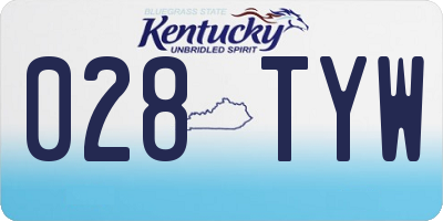KY license plate 028TYW