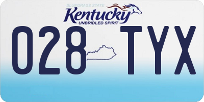 KY license plate 028TYX