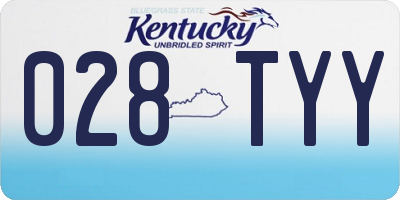 KY license plate 028TYY
