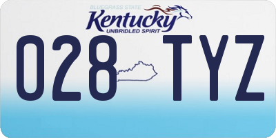 KY license plate 028TYZ