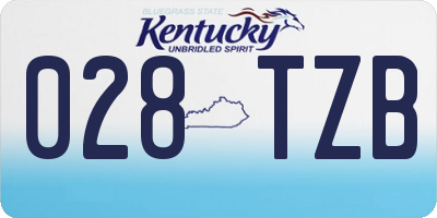 KY license plate 028TZB