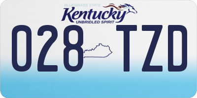 KY license plate 028TZD