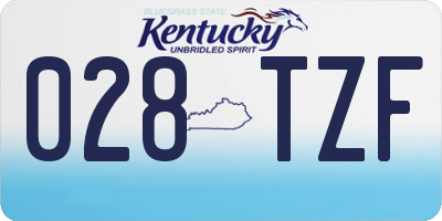 KY license plate 028TZF