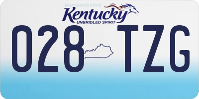 KY license plate 028TZG