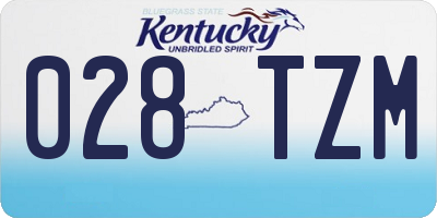 KY license plate 028TZM