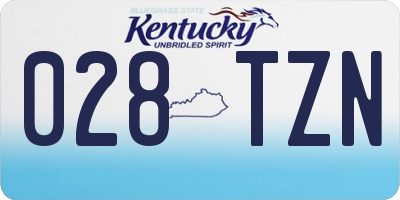 KY license plate 028TZN