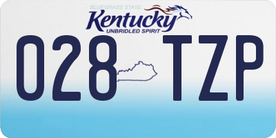 KY license plate 028TZP