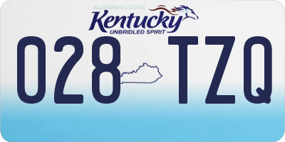 KY license plate 028TZQ