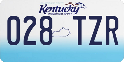 KY license plate 028TZR