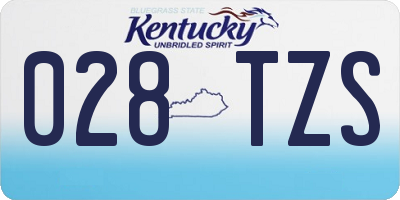 KY license plate 028TZS
