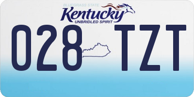 KY license plate 028TZT