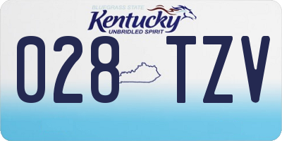 KY license plate 028TZV