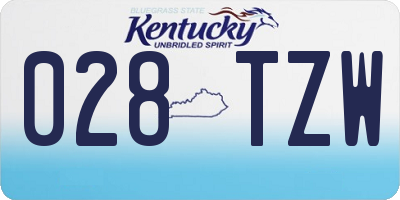 KY license plate 028TZW