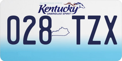 KY license plate 028TZX