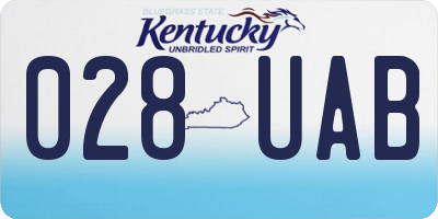 KY license plate 028UAB