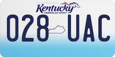 KY license plate 028UAC