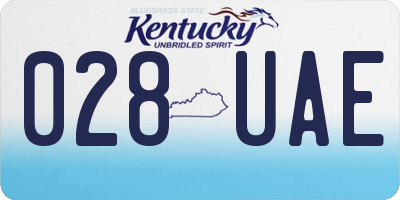 KY license plate 028UAE