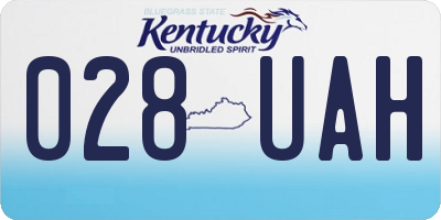 KY license plate 028UAH