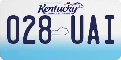 KY license plate 028UAI