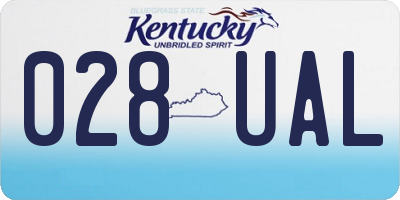 KY license plate 028UAL