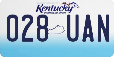 KY license plate 028UAN