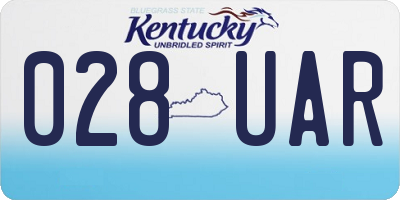 KY license plate 028UAR