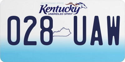 KY license plate 028UAW