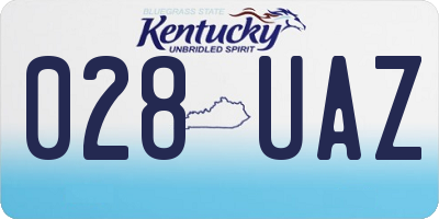 KY license plate 028UAZ