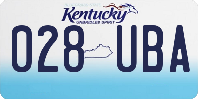 KY license plate 028UBA